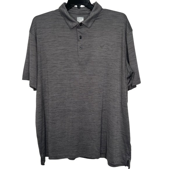 Callaway Mens Opti-Dri Golf Polo Shirt Size XXL Gray Heathered 100% Polyester - Picture 1 of 8